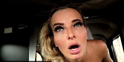 Foxy blonde Victoria Pure blows taxi driver and gets fucked
