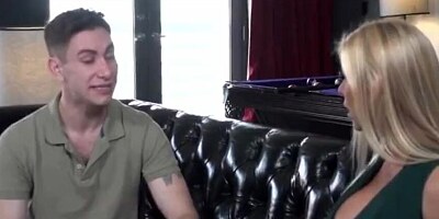 Busty mom Alexis Fawx blows son's friend and rides him like a pony