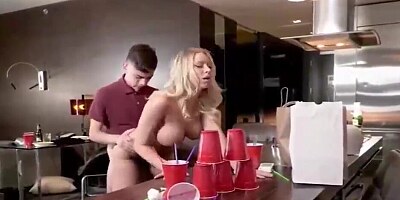 Full-bosomed brunette cougar is fucking with big-dicked Ricky Spanish