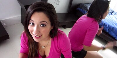 A busty amateur is in the bathroom, playing with her hot snatch