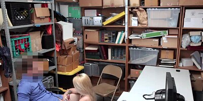 Amateur Carmen Callaway caught shoplifting and strokes and rides the officers dick to get off