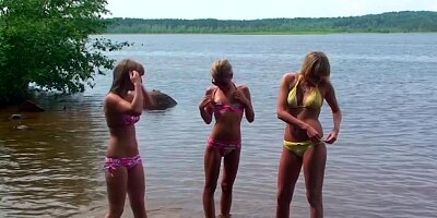 Petite modest babes from Russia didn't hurry to undress