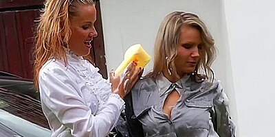 Lili And Regina In Eurobabe Car Wash