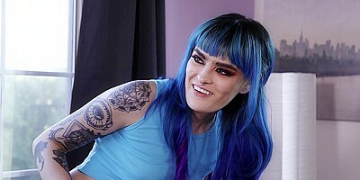 Tattooed Stepsisters Play With Cock Together