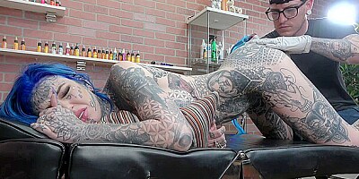 Amber Luke gets a butthole tattoo and a good fucking