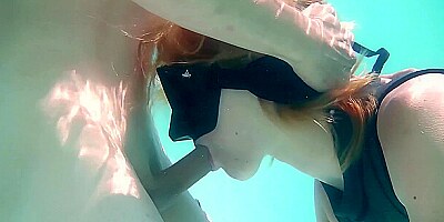 Sloppy underwater blowjob