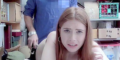 Pale skinned redhead teen suspect punished on CCTV