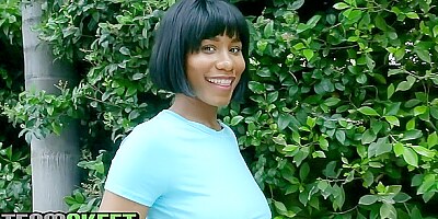 TeamSkeet - Ebony Teen Lets White Stud Cum On Her Tits