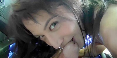 Naughty Brunette Is Fucking Her Driver