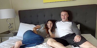 Naughty girl fucked by her muscled lover