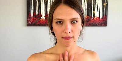 Izzy Lush is so erotic while fondling herself on the couch