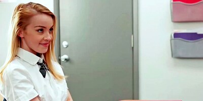 Redhead is having a very sexy geography class