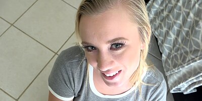 Picky blonde buyer Bailey Brooke receives a mouthful