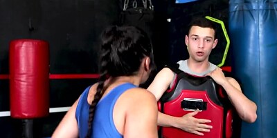 Kickboxer shows strength during training and passion during sex