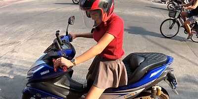 Amateur Thai teen girlfriend big titty fucked back in the hotel