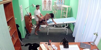 MILF Celine Noiret does blowjob and fuck with doctor