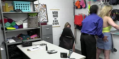Blondes Percy and Blake on their knees sucking off offi