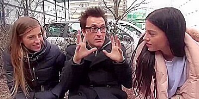 Czech twin sisters Silvia & Eveline Dellai share German cock in the bus