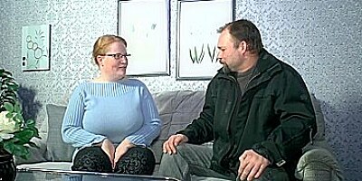 Mature BBW German lady gets drilled and eats cum in hot amateur fuck with Iris K. and Andreas K.