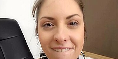 Petite brunette Ellen Betsy gets hammered by a massive dong
