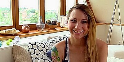Christie Starr masturbates with big dildo during sensual solo girl session