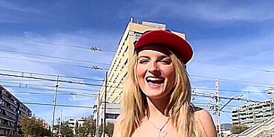 Slutty blonde Latina enjoys hardcore outdoor fuck and gets covered in cum - Jemma Valentine