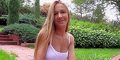 Gorgeous Czech blondie Alexis Crystal cums in erotic masturbation session