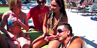 Outgoing sluts having wild orgy with some very handsome guys