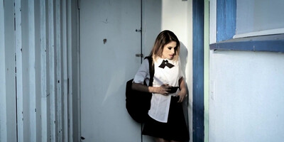 Highschool teen goth gets pounded