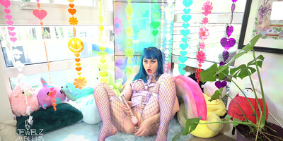 Cute Fishnet Slut Talks Dirty And Cums Hard For The Camera