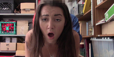 Teen thief Lily Adams was caught and fucked by a sheriff