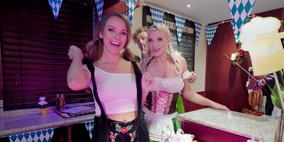 Two sexy chicks desperately need Michael's sausage