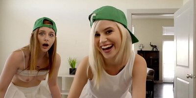 Kiara Cole And Danni Rivers - Dodgy Stepbro Makes Stepsister N Bff Work For It!