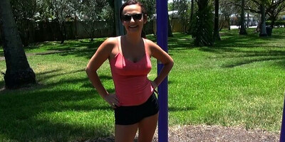 Sensual brunette with big boobs Charlotte Cross opens her hungry crack for a long penis