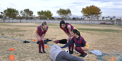 After training older boy gets it on with chicks