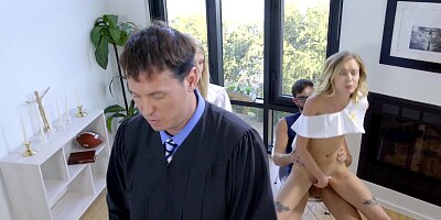 Schoolboy pounds stepsister's creamy fuck hole from behind