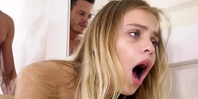 Little blonde is submitted to a deep pussy penetration