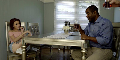 Stepdaughter teen Lola Fae sucks and fucks daddy with h