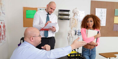 Kendall Woods fucking in the chair with her tattoos