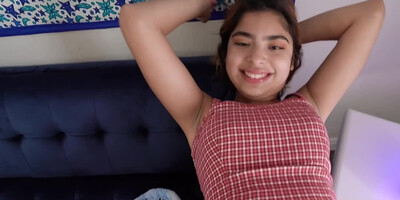 Charming girl Hazel Heart sucks hard cock and balls in POV-style scene