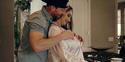 Passionate sex of busty MILF and young stallion