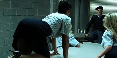 Hot stewardesses with big tits held wild orgy aboard