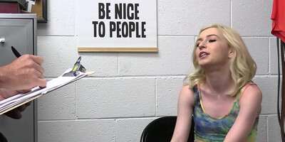 Small tits blonde thief banged by a cop in his office a