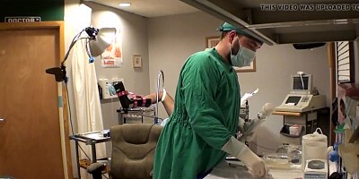 Busty Ebony babe cums during pervy physical exam