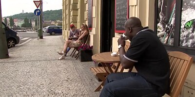 Blonde looks good for BF with big black cock in butt