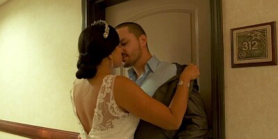 Bride pleases her athletic driver in bed