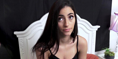 Latina stepteen gives blowjob in pov