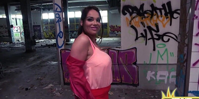 Bigtitted MILF squirts during public hookup sex