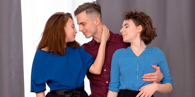 Sensual face and cock sitting