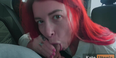 Public Blowjob In Car Parking And He Cums In My Mouth!! 4k - Kate Utopia